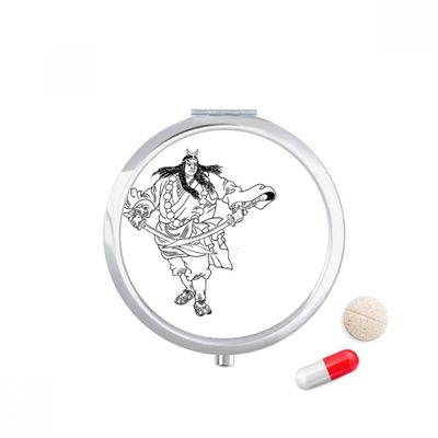Masterpiece The Romance Chinese Figure Wusong Pill Case Pocket Medicine Storage Box Container Dispenser