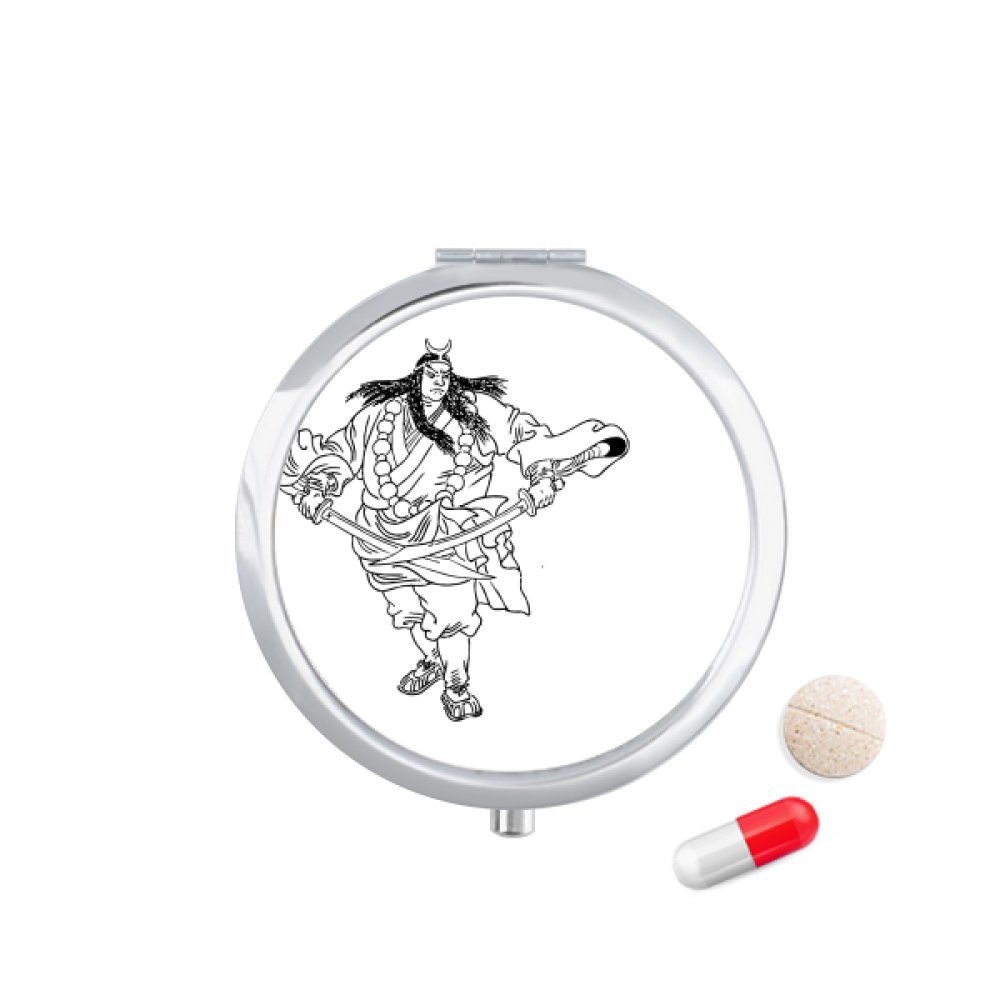 Masterpiece The Romance Chinese Figure Wusong Pill Case Pocket Medicine Storage Box Container Dispenser