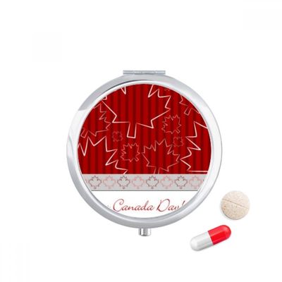 Maple Leaf 4th of July Happy Canada Day Pill Case Pocket Medicine Storage Box Container Dispenser