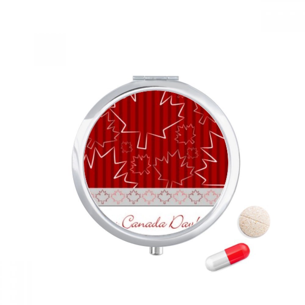 Maple Leaf 4th of July Happy Canada Day Pill Case Pocket Medicine Storage Box Container Dispenser
