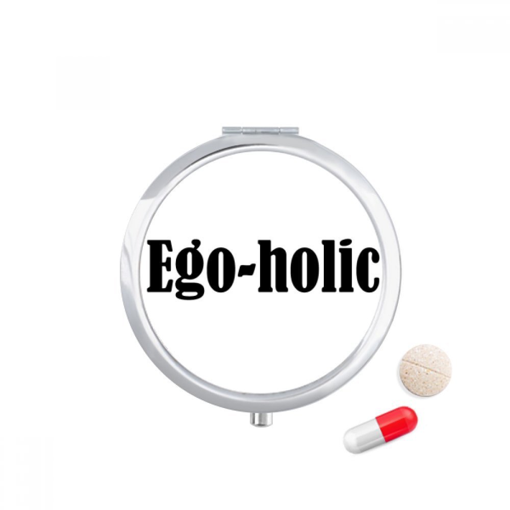 Stylish Word Ego-Holic Pill Case Pocket Medicine Storage Box Container Dispenser