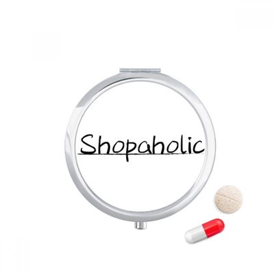 Stylish Word Shopaholic Pill Case Pocket Medicine Storage Box Container Dispenser