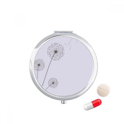 Three Dandelion Plants Flower Pill Case Pocket Medicine Storage Box Container Dispenser