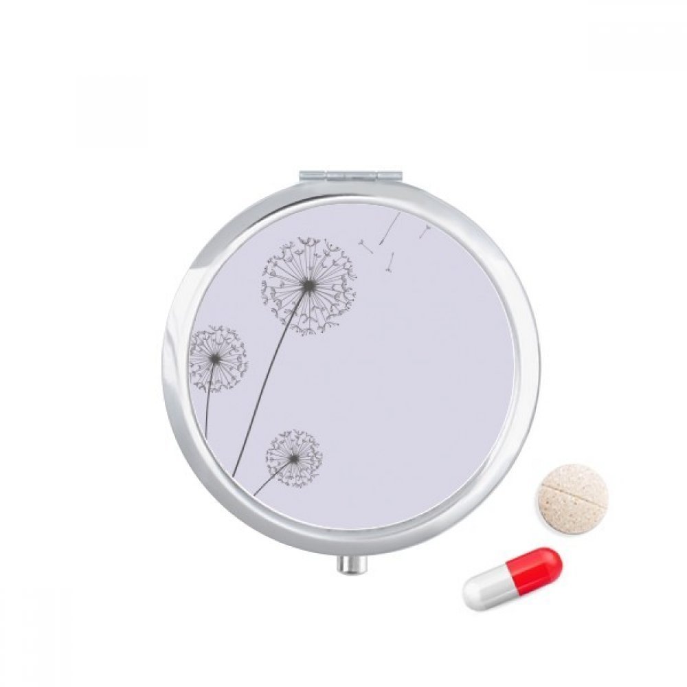 Three Dandelion Plants Flower Pill Case Pocket Medicine Storage Box Container Dispenser