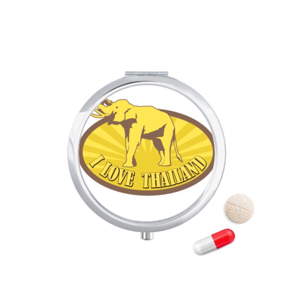 Thailand I Love Thailand Elephant Pill Case Pocket Medicine Storage Box Container Dispenser