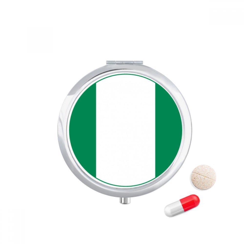 Nigeria Africa National Emblem Pill Case Pocket Medicine Storage Box Container Dispenser