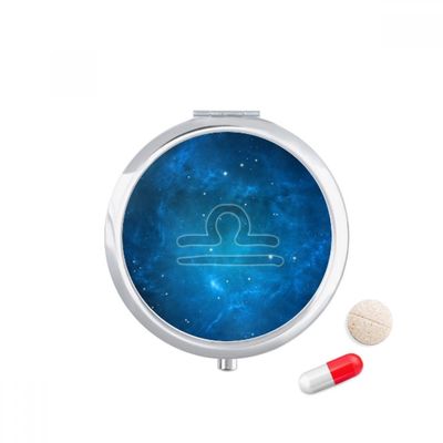Starry Night Libra Zodiac Constellation Pill Case Pocket Medicine Storage Box Container Dispenser