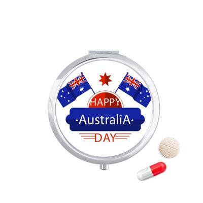 Australia Flavor Happy Flag and Star Pill Case Pocket Medicine Storage Box Container Dispenser