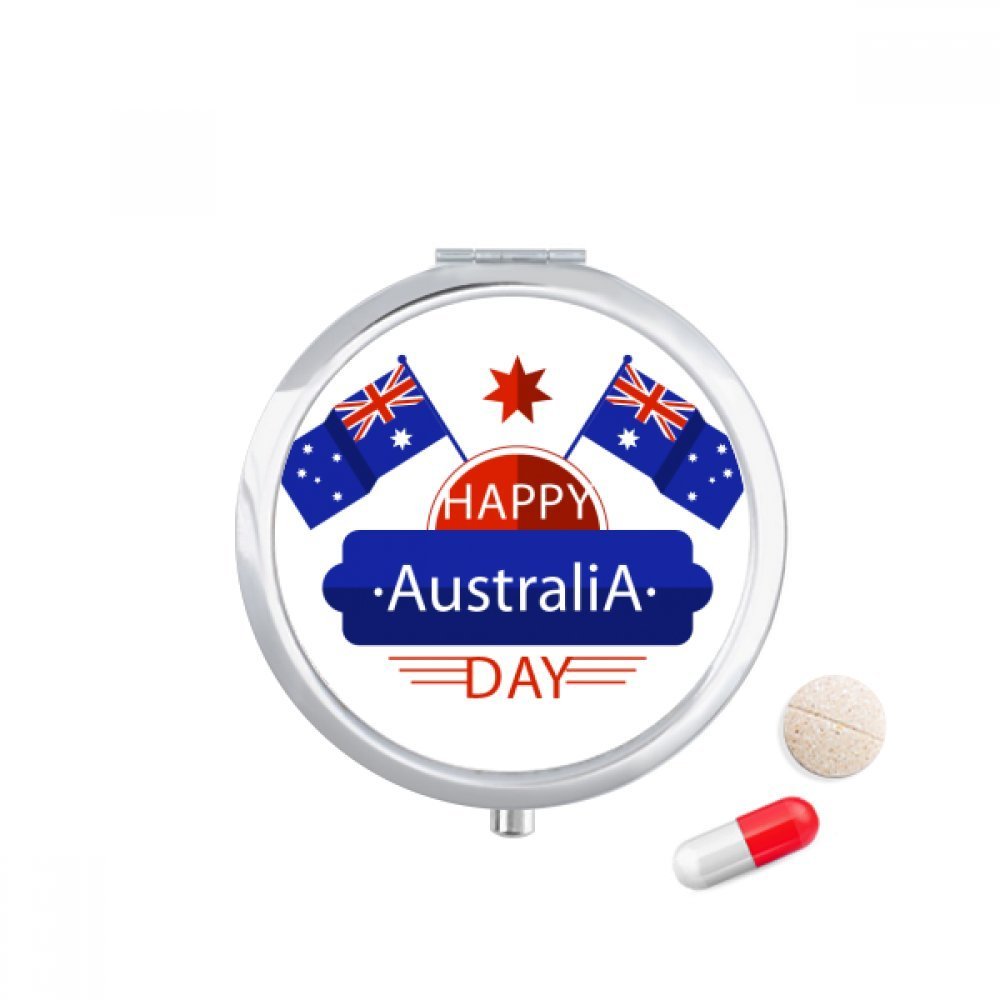 Australia Flavor Happy Flag and Star Pill Case Pocket Medicine Storage Box Container Dispenser