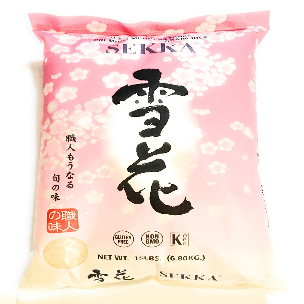 2 PACKS Sekka Brand Premium Medium Grain Rice (15 lbs each)