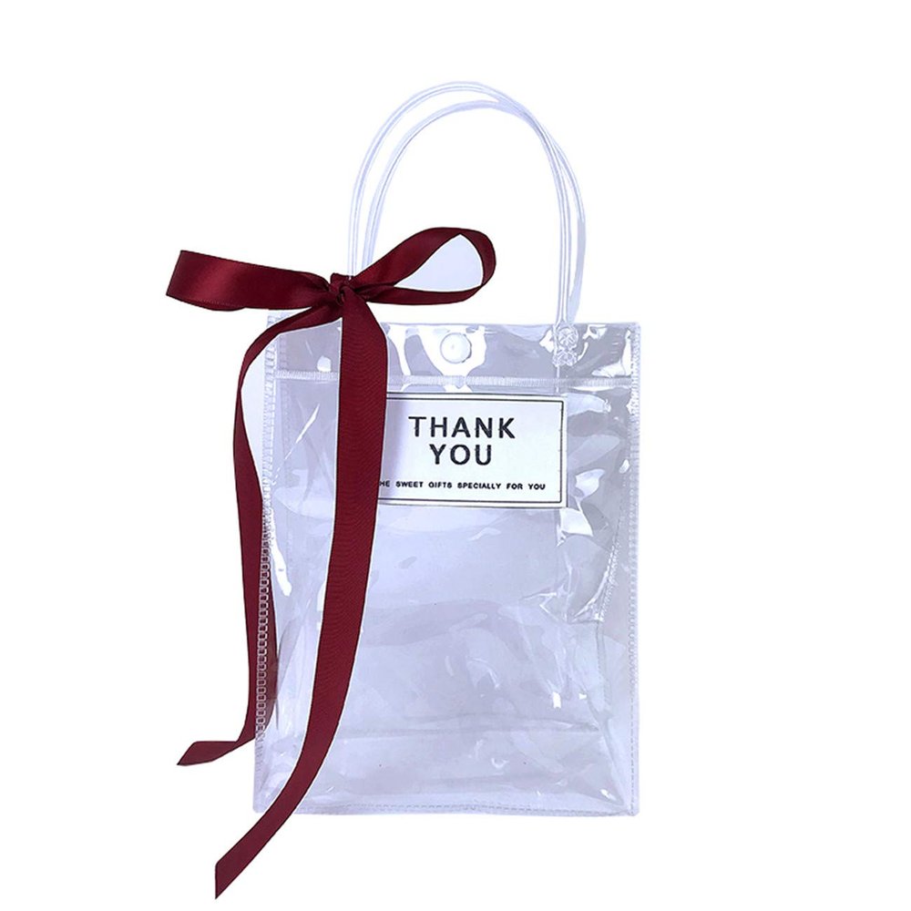 10pcs red Ribbon Wedding Candy Box Premium Sugar Box high-end Creative Wedding Wedding Transparent Gift Box Candy Box,Size 20 * 26 * 8cm