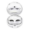 Honbay Fashion Marble Contact Lens Case Portable Contact Lens Box Kit with Mirror (Round) (Silver) view 2