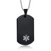 LiFashion LF Stainless Steel Black Adrenal Insufficiency Medical Alert Jewelry Sets Emergency ID Tag Caduceus Bracelet Necklace Sets,Medic Jewelry for Men(Medical Alert Necklace + Bracelet) view 3