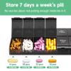 7 Day Extra Large Pill Organizer 2 Times a Day, Weekly Pill Box Twice a Day, XL AM PM Pill Case, Oversized Daily Medicine Organizer for Vitamin, Big Pill Container (Black) view 2