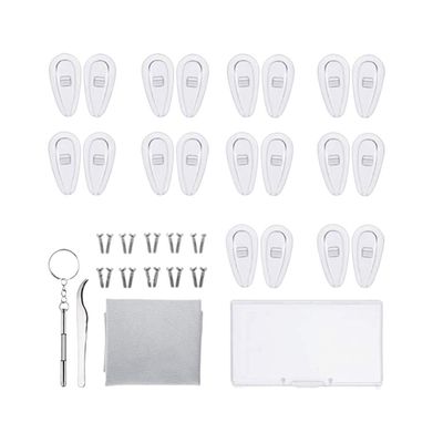 EXCEART 1set Glasses Nose Pad Set Screwdriver Silicone Eyewear Repair Tool for Easy Installation Replacement Nose Pads for Comfortable Eyeglasses and Sunglasses