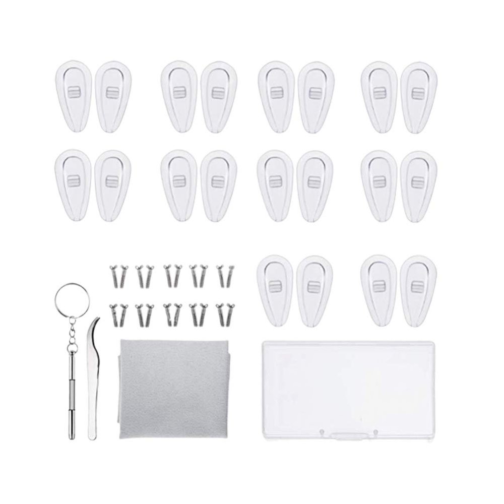 EXCEART 1set Glasses Nose Pad Set Screwdriver Silicone Eyewear Repair Tool for Easy Installation Replacement Nose Pads for Comfortable Eyeglasses and Sunglasses