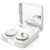 Honbay Fashion Marble Contact Lens Case Portable Contact Lens Box Kit with Mirror (Square) (Silver) view 1