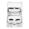 Honbay Fashion Marble Contact Lens Case Portable Contact Lens Box Kit with Mirror (Square) (Silver) view 2