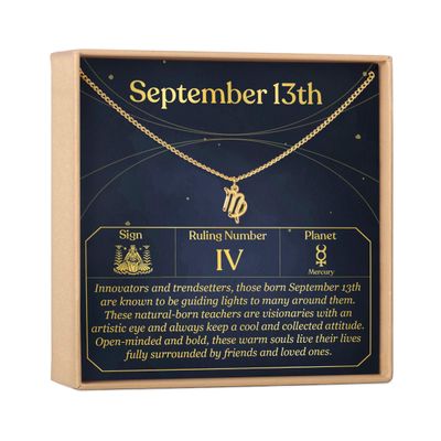 Dear Ava Zodiac Sign Necklace for Women - Modern Jewelry Pendant Love Gifting Idea for Her with Heartfelt Card - 13th September Virgo Birthday Gift for Loving One