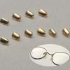 5 pairs Two Layers Screw-on Anti-slip Nose Pads,Symmetrical Nosepad Cushion + Glasses Nose Pads for Eyeglasses Sunglasses,14mm*8mm/0.53inch*0.28inch,Covered with Soft Silicon (Gold) view 1