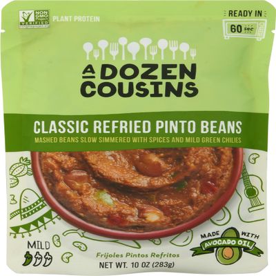 A Dozen Cousins Classic Refried Pinto Beans, 10 Oz