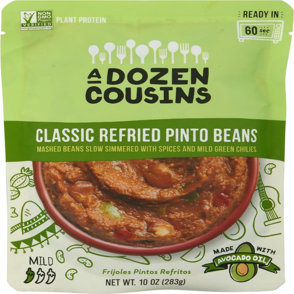 A Dozen Cousins Classic Refried Pinto Beans, 10 Oz
