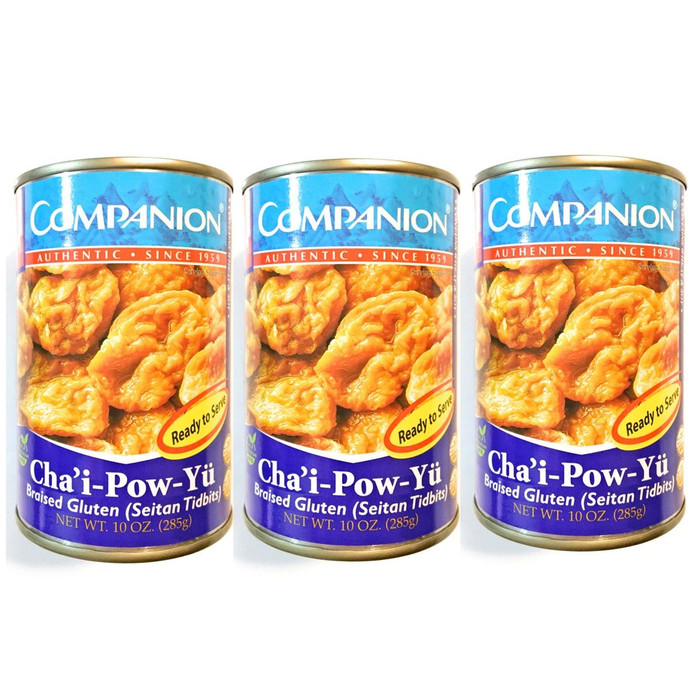 3 Pack Companion Chai-Pow-Yu Braised Gluten (Seitan Tidbits)10 Oz Each