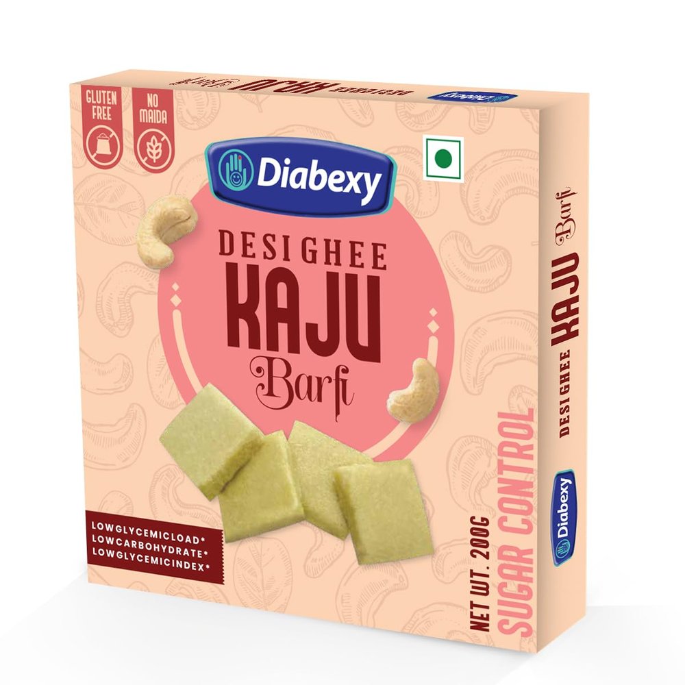 Diabexy Desi Ghee Sugar Free Kaju Barfi for Diabetics- 200g