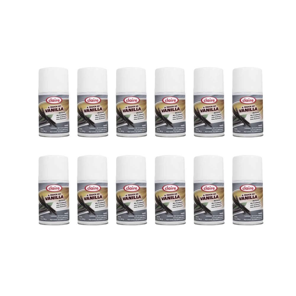 Claire CL108-12pk A Touch of Vanilla Metered Air Freshener; 7 Oz. Net Wt, 12 Count