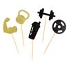 30PCS Gym Theme Cupcake Toppers Weight Lifting Cupcake Toppers Fitness Themed Birthday Decorations Party Supplies view 2