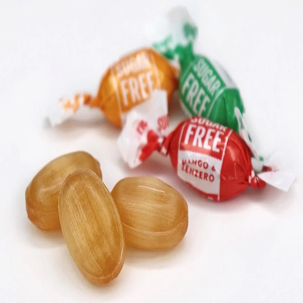 Andy Anand Sugar Free Ginger Candy 55pc - Non-Gmo & Delicious Gluten Free Candy - Ginger Candies with Great Tasting Orange, Mango & Lemon - Sweetened with Natural Stevia, Made in Italy - Pack of 2