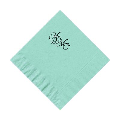 100 2-Ply Cocktail Personalized Napkins with Classic Mr. & Mrs. Logo