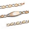 Adrenal Insufficiency Rose Gold Heart Medical Alert ID Bracelet for Women - 8.0" view 3