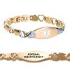 Adrenal Insufficiency Rose Gold Heart Medical Alert ID Bracelet for Women - 7.5" view 2