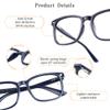 2 Pairs LifeArt Blue Light Blocking Glasses with Spring Hinge, Anti Eyestrain, Computer Reading Glasses, Gaming Glasses, TV Glasses for Women Men, Anti UV, Anti Glare (Navy&Clear, +1.75 Magnification) view 2
