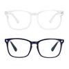 2 Pairs LifeArt Blue Light Blocking Glasses with Spring Hinge, Anti Eyestrain, Computer Reading Glasses, Gaming Glasses, TV Glasses for Women Men, Anti UV, Anti Glare (Navy&Clear, +4.00 Magnification) view 1