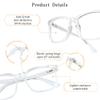 2 Pairs LifeArt Blue Light Blocking Glasses with Spring Hinge, Anti Eyestrain, Computer Reading Glasses, Gaming Glasses, TV Glasses for Women Men, Anti UV, Anti Glare (Clear&Blue, +0.25 Magnification) view 2
