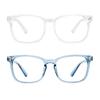 2 Pairs LifeArt Blue Light Blocking Glasses with Spring Hinge, Anti Eyestrain, Computer Reading Glasses, Gaming Glasses, TV Glasses for Women Men, Anti UV, Anti Glare (Clear&Blue, +4.00 Magnification) view 1
