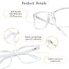 2 Pairs LifeArt Blue Light Blocking Glasses with Spring Hinge, Anti Eyestrain, Computer Reading Glasses, Gaming Glasses, TV Glasses for Women Men, Anti UV, Anti Glare (Clear&Blue, +4.00 Magnification) view 2