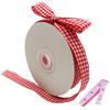 Red and White Gingham Ribbon, 5/8" x 25Yd Roll Picnic Craft Red Buffalo Ribbon for Crafts Hair Accessories and Christmas Gift Wrapping,5/8 Inch Polyester Woven Edge +60" Tape Measurement view 1