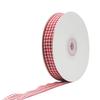 Red and White Gingham Ribbon, 5/8" x 25Yd Roll Picnic Craft Red Buffalo Ribbon for Crafts Hair Accessories and Christmas Gift Wrapping,5/8 Inch Polyester Woven Edge +60" Tape Measurement view 3