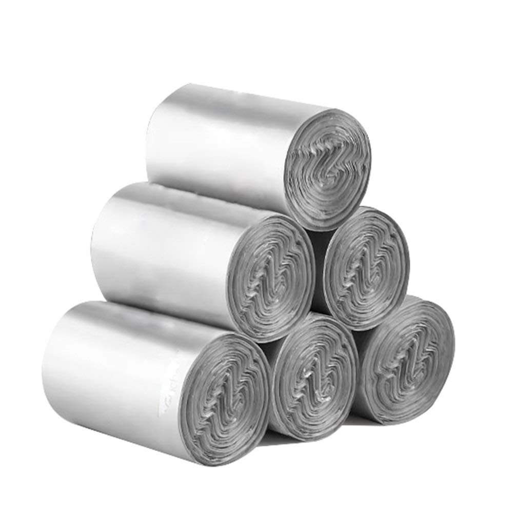 WFF trash bags Garbage Bags, Desktop Mini Garbage Bags Thickened Disposable Small 3 Rolls 6 Rolls Car Trash Lining (5 Colors) (Color : Silver grey, Size : 6rolls)