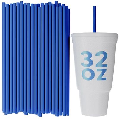 Disposable Tumbler Straws - 10 Inches Tall (Blue, 250)