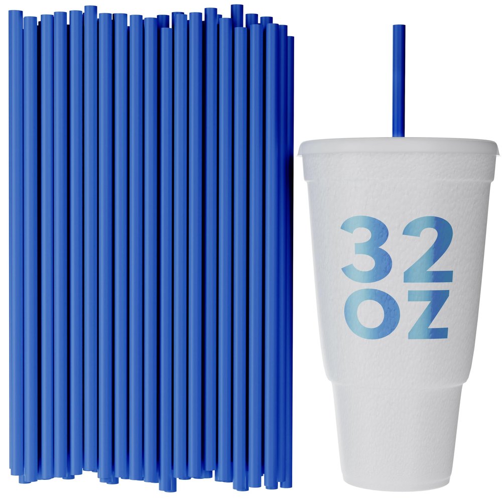 Disposable Tumbler Straws - 10 Inches Tall (Blue, 250)