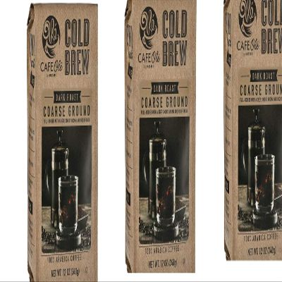 Cafe Ole by HEB Cold Brew Dark Roast Coarse Ground Coffee 12 Oz(Pack of 3)