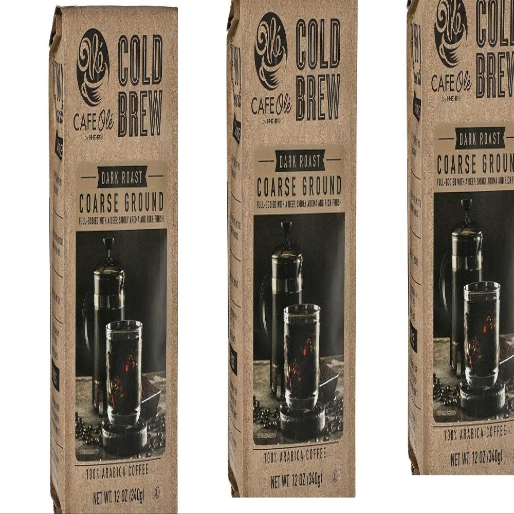 Cafe Ole by HEB Cold Brew Dark Roast Coarse Ground Coffee 12 Oz(Pack of 3)