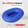 ASHATA eboxer-1 Washable Portable Air Inflation Bedpan, Blue Bed Pan Inflatable Stool Bedsore Toilet for Bedridden Elderly Disabled Bedbound Patient view 2