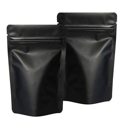 100 Pack Smell Proof Mylar Bags - 4 x 6 Inches Resealable Stand Up Ziplock Bags Food Storage Foil Pouch Matte Black