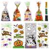 STEFORD Halloween Cellophane Bags,200PCS Clear Candy Cookie Treat Bags with 400 Piece Twist Ties for Halloween Party Favor Supplies view 1