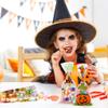 STEFORD Halloween Cellophane Bags,200PCS Clear Candy Cookie Treat Bags with 400 Piece Twist Ties for Halloween Party Favor Supplies view 3